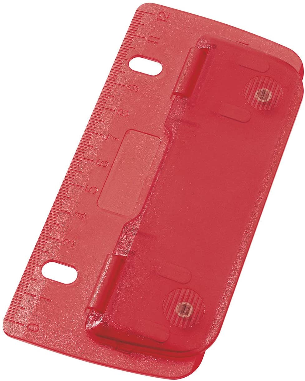 Wedo 67 802 8 cm Flat 2 Hole Pocket Punch - Red, 1 Locher