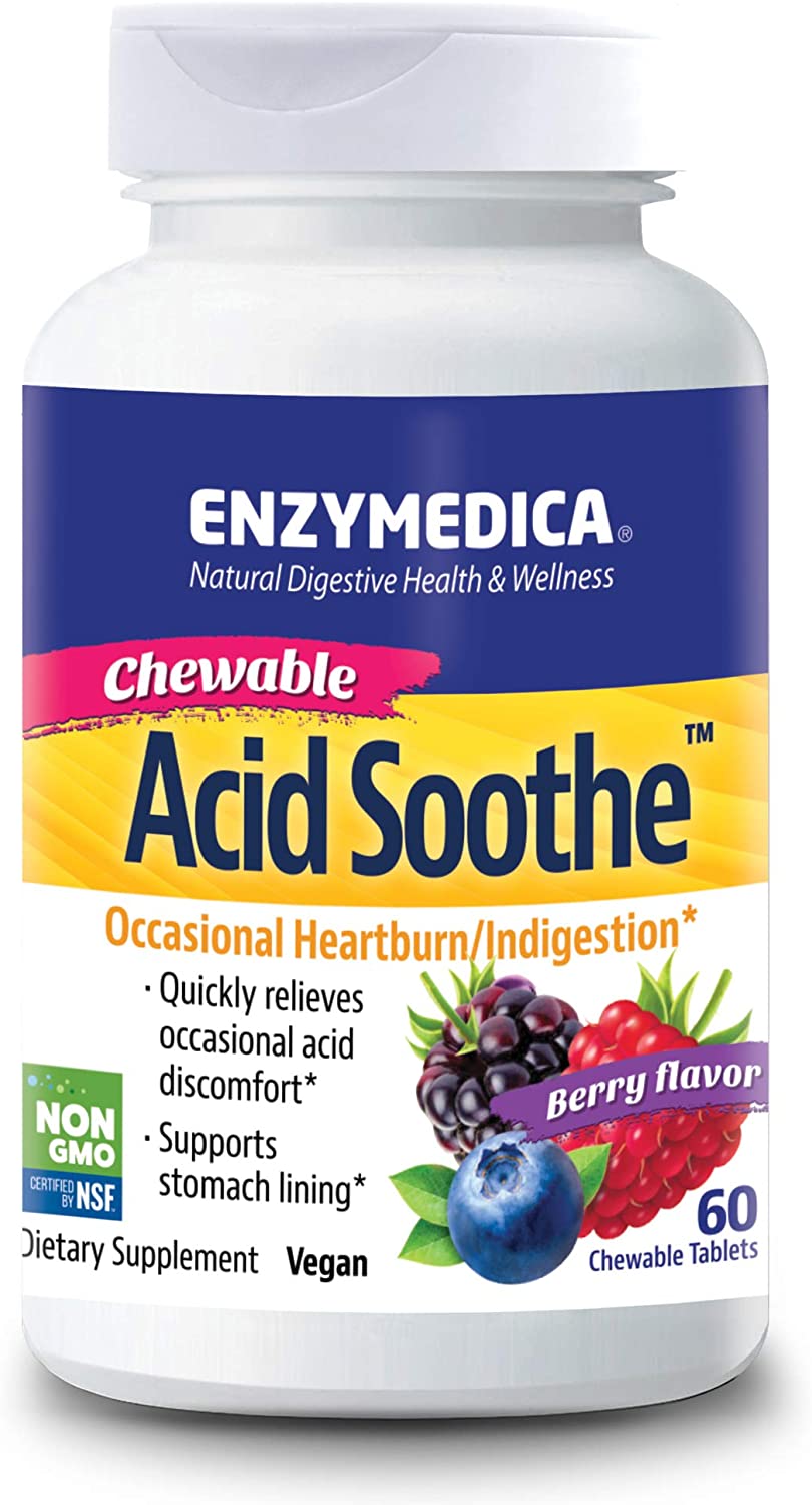 Enzymedica 0.068 g Acid Soothe Chewable Capsules - Pack of 60 Capsules