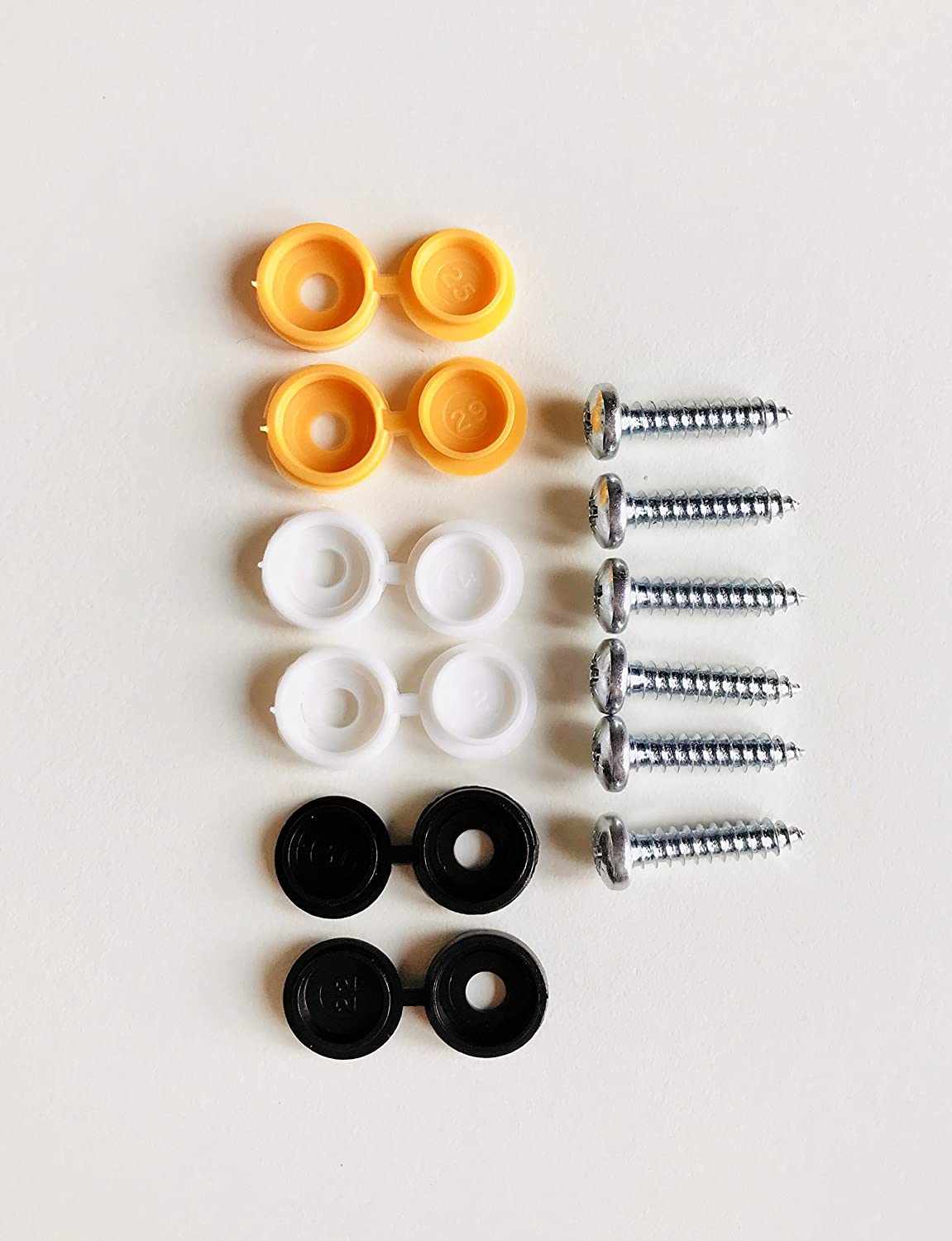 BEK-FIX Car Number Plate Fixing Fitting Kit 6 Pack of Caps & Screws - Image 3