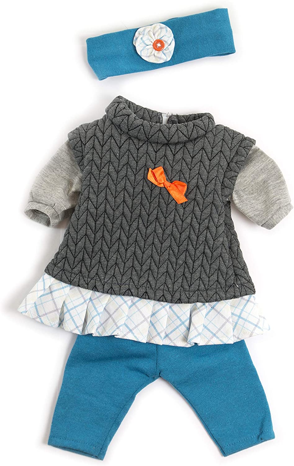 Miniland Mild Weather Grey Set of Clothes for 40 cm Dolls, Colour, 38-40 cm (31560)