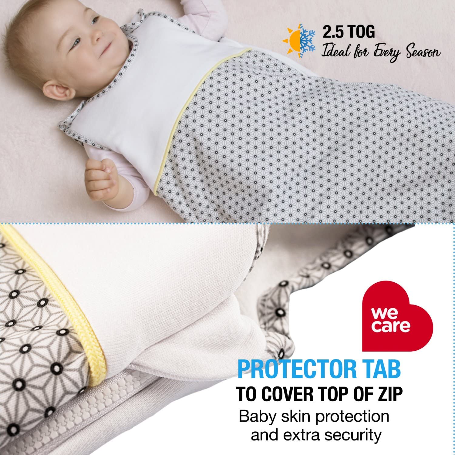 Sweety Fox 2.5 TOG Baby Sleeping Bag, 80cm, Grey Sleeping Bag Baby 6