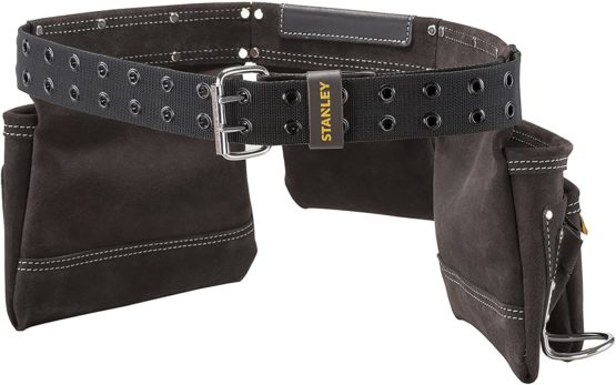 STANLEY Leather Tool Belt Pouch Apron, Multi-Pockets Storage Organiser, Hammer Loop, STST1-80113 - Image 3