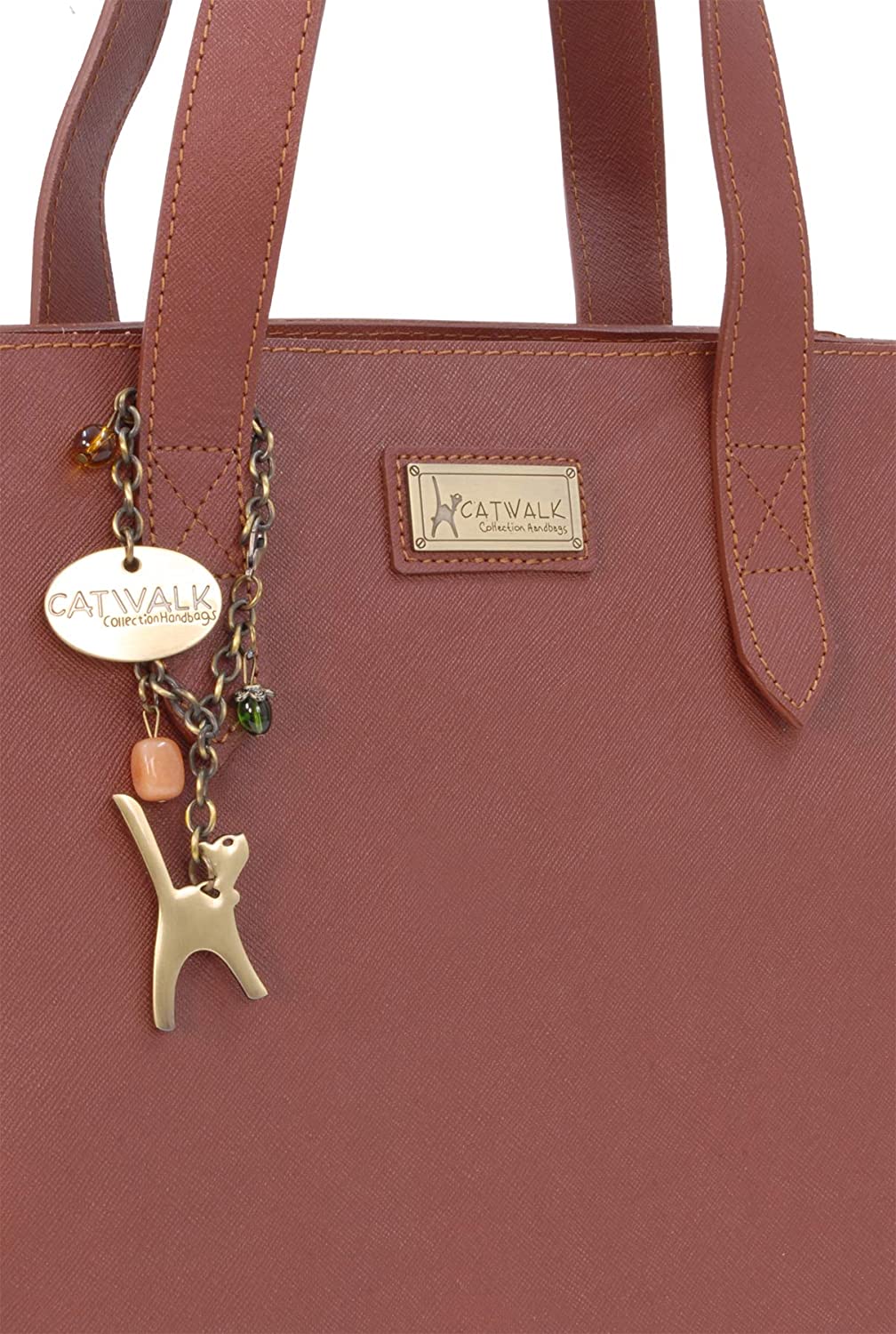 Catwalk Collection Handbags - Dames Leer Top Handvat/Schoudertas - ROXANNA