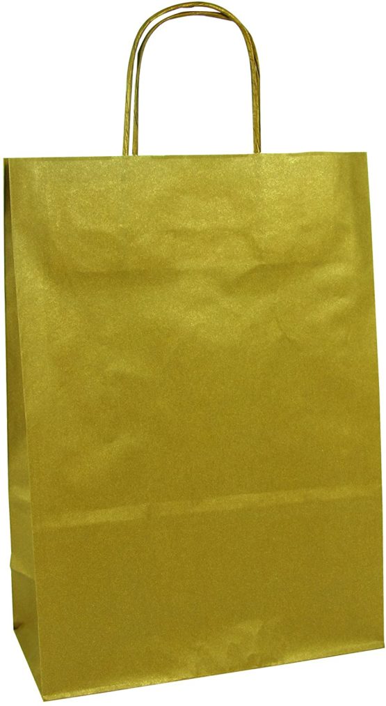 Clairefontaine Kraft Bags, 22 x 10 x 29 cm - Gold, Pack of 25
