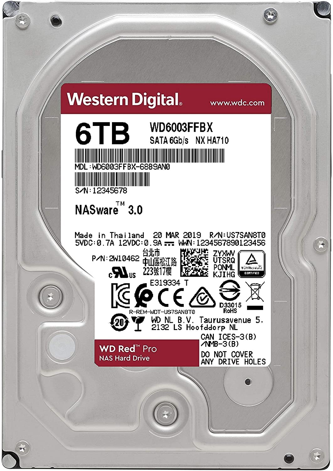 WD Red Pro 6TB NAS 3.5" Internal Hard Drive - 7200 RPM Class, SATA 6 Gb/s, CMR, 256MB Cache, 5 Year Warranty - Image 3