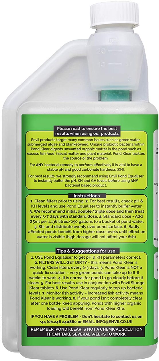 envii Pond Klear Xtra – Green Pond Water Cleaner Is 3x Stronger Than Pond Klear – Treats Up To 60,000 Litres - Image 2