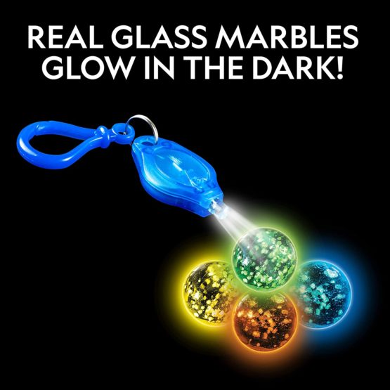 National Geographic Glowing Marble Run – 80 Piece Construction Set with 15 Glow in the Dark Glass Marbles, Mesh Storage Bag & Marble Pouch, Great Creative STEM Toy for Girls & Boys - Image 2