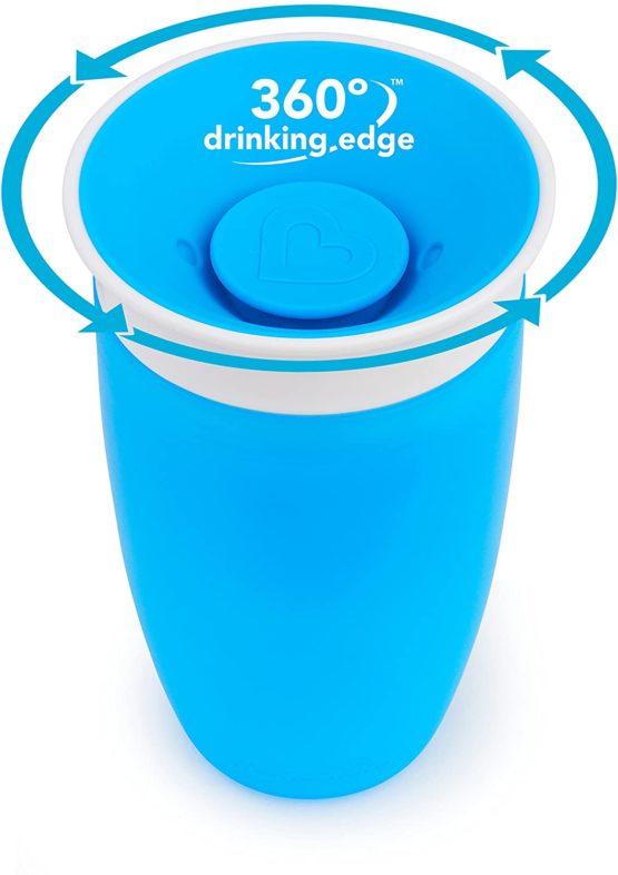 Munchkin Miracle 360 Cup Parent and Kid Set, 24 and 10 oz, Blue, 2 Pack - Image 3