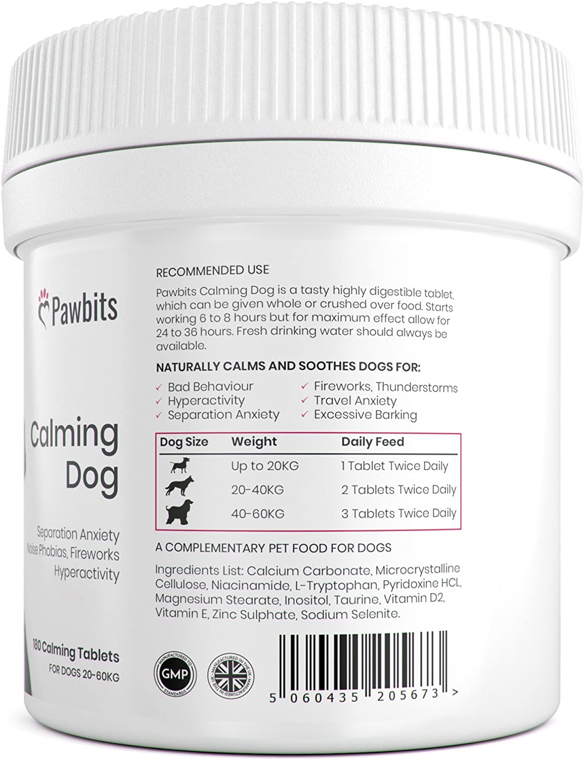 180 Pawbits Calming Tablets Supplement for Anxious & Hyperactive Dogs Calms Relaxes & Non-Sedative Dog Calming Tablets Fireworks - Image 3
