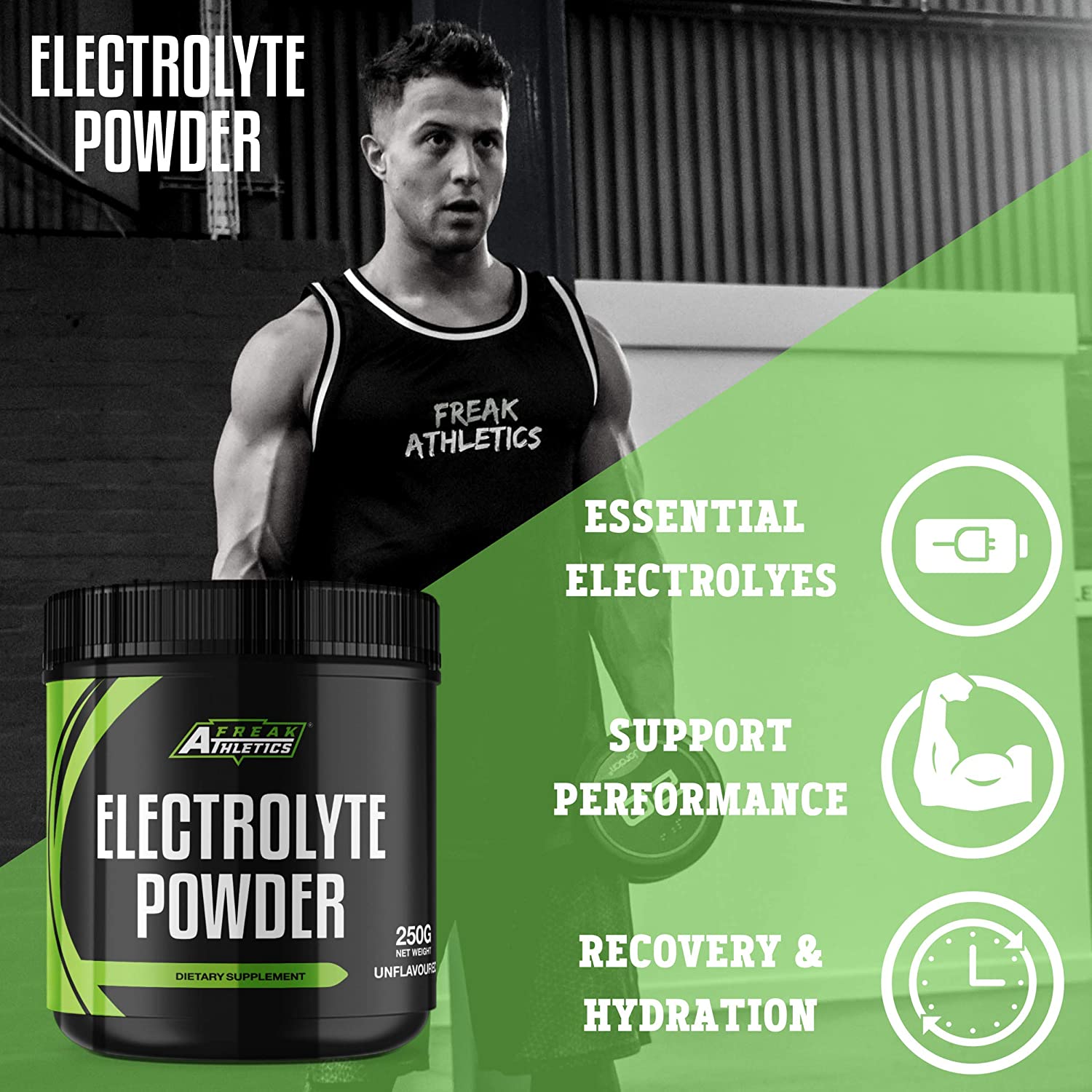 Freak Athletics Electrolytes Powder 250g, Unflavoured, Zero Sugar Hydration Electrolyte Powder - Image 4