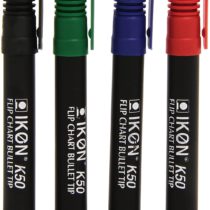 Hainenko K50-WLT4 Value Bullet Tip Flipchart Marker - Assorted Colour (Pack of 4)