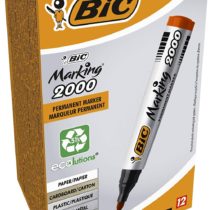 BIC Marking 2000 ECOlutions Permanent Bullet Tip Markers - Red, Box of 12
