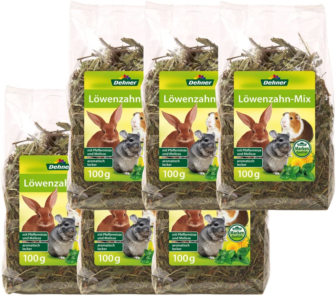 Dehner Rodent Snack Dandelion Mix 6 x 100 g (600 g), 600 g (Pack of 1)