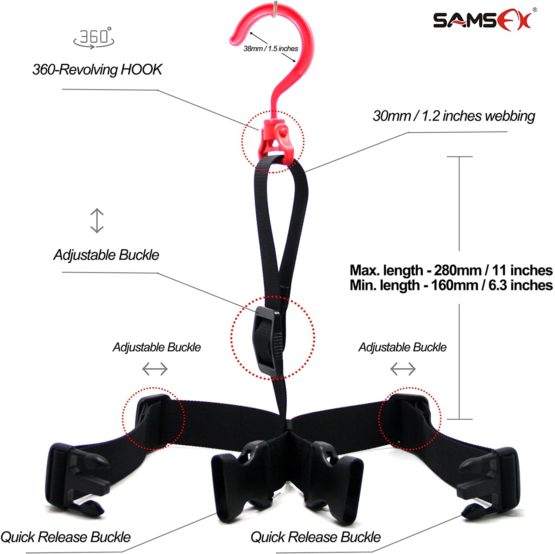 SAMSFX Fishing Wader Boot Hanger Hanging Strap Belt with Metal Hook - Image 2
