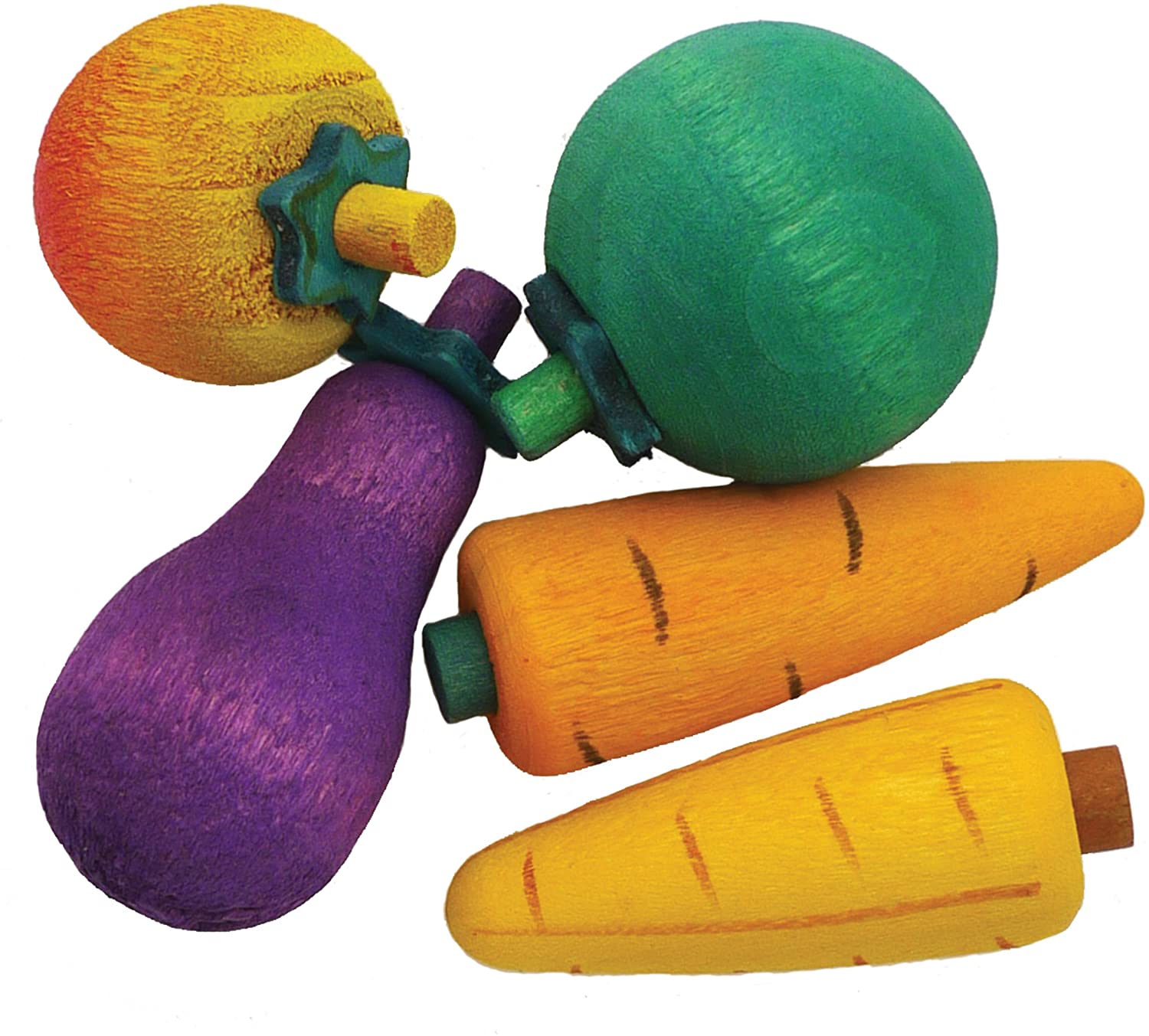 Rosewood Boredom Breaker Woodies Nibble Stix, Pack of 5, Rabbit Toys & Small Animal Toys, Green/Purple/Orange/Yellow