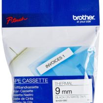 Brother M-K221SBZ Labelling Tape Cassette, Black on White, 9 mm (W) x 4 m (L), Brother Genuine Supplies
