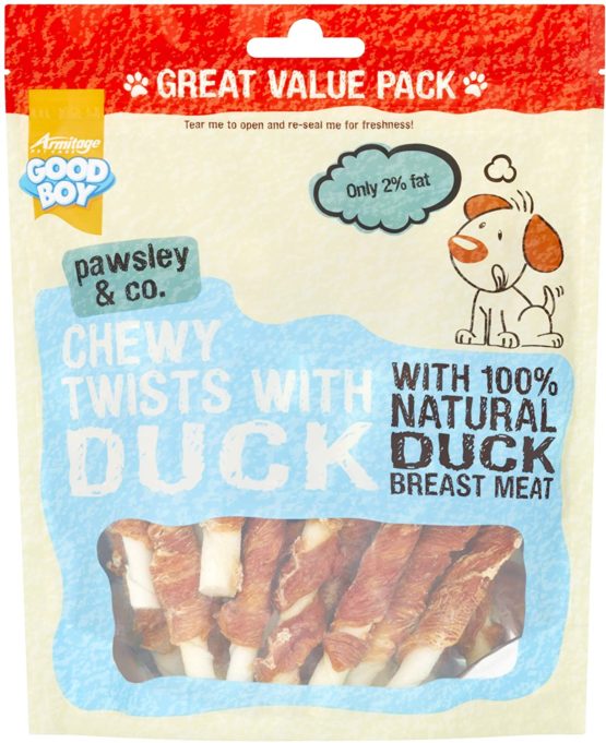 Armitage Good Boy Pawsley and Co Chewy Twists With Duck
