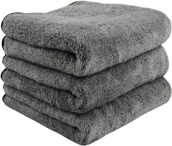 Microfibre Car Drying Towels Car Washing Cloths For Drying Cleaning Grey 3Pack 40X60CM