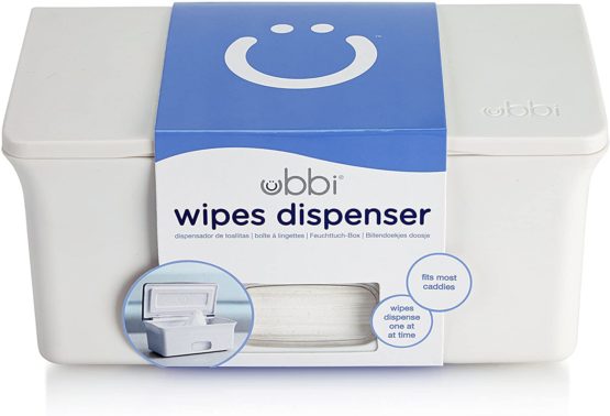 Ubbi Baby Nappy Wipes Dispenser | Baby Nappy Wipes Case, Baby Wipes Holder with Weighted Plate, Keeps Wipes Fresh and Non-Slip Rubber Feet, White - Image 4