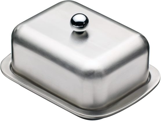 Kitchen Craft "MasterClass" Insulated Butter Dish, Silver