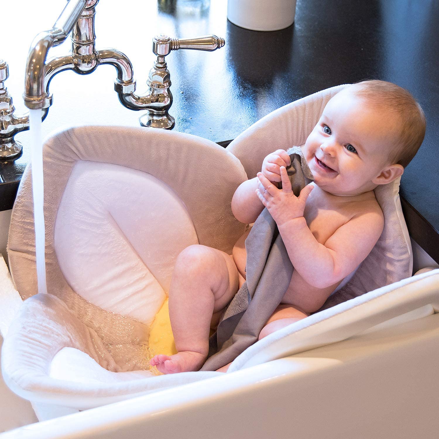 Blooming Bath Lotus Baby Bath (Gray/Light Yellow) BigaMart