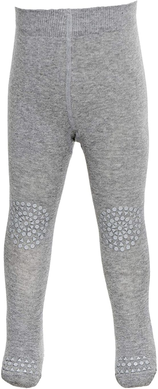 GoBabyGo Original Non-Slip Baby Crawling Tights | Anti-Slip Crawling Support for Active Children | Cottonstretch | 6-12m (74-80cm) | Grey Melange - Image 2