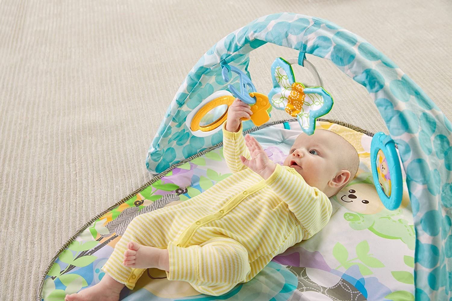 Fisher-Price Butterfly Dreams Musical Playtime Gym, New-born Baby Play Mat with Music, Colours, Textures and Sounds - Image 4