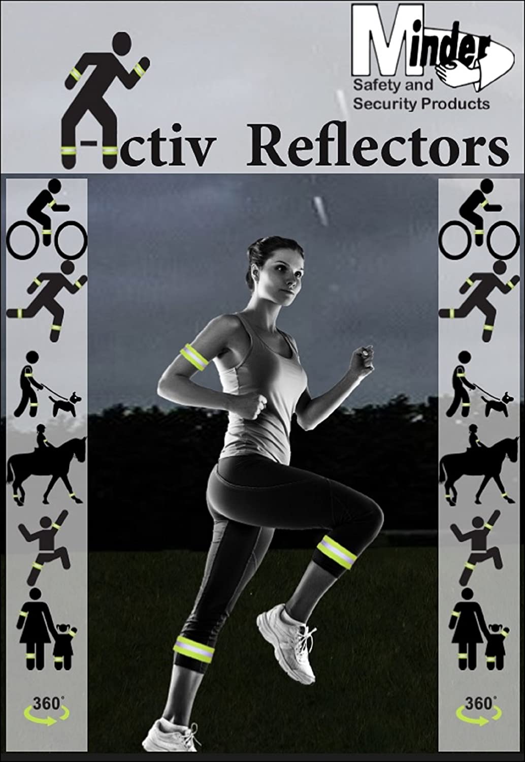 Twin Pack Minder Activ Reflector Hi-Vis High Visibility Reflective Road Safety Armbands - Image 3
