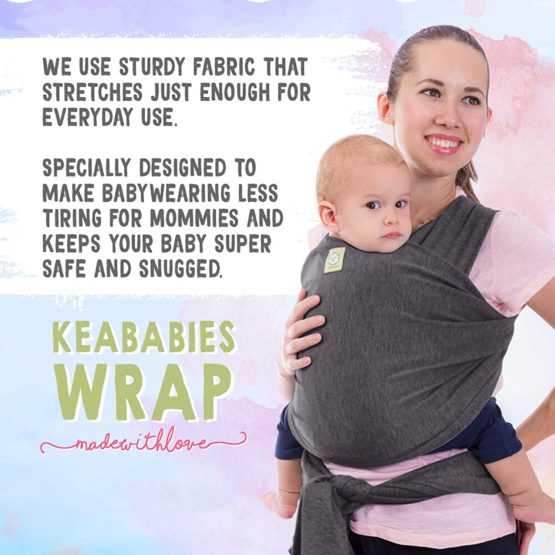 Baby Wrap Carrier - All in 1 Stretchy Baby Sling - Baby Carrier Sling - Baby Carrier Wraps - Baby Carriers for Newborn, Infant - Baby Holder Straps - Baby Slings - Baby Sling Wrap (Mystic Gray) - Image 4