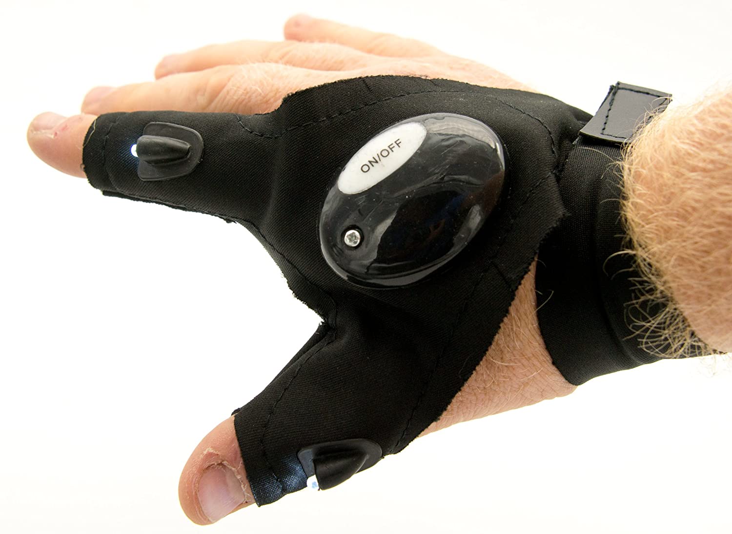 PROtastic® Fingerless Glove With LED Flashlight for Photographers Fishing, Hunting etc(1pc), Black - Image 3