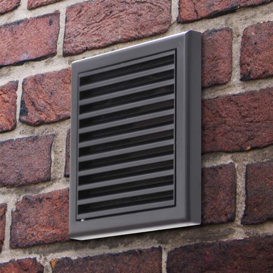 100 mm Plastic Louvred Wall Vent Grille 4 Inch Black Ceiling Extractor Fan Bathroom Cover with Flyscreen For Internal Or External Use Tumble Dryer Ventilation House Fans Hydroponics - Image 3