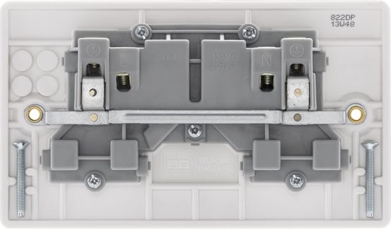 BG Electrical 822DP-01 Double Switched Power Socket, White Moulded, 13 Amp - Image 4