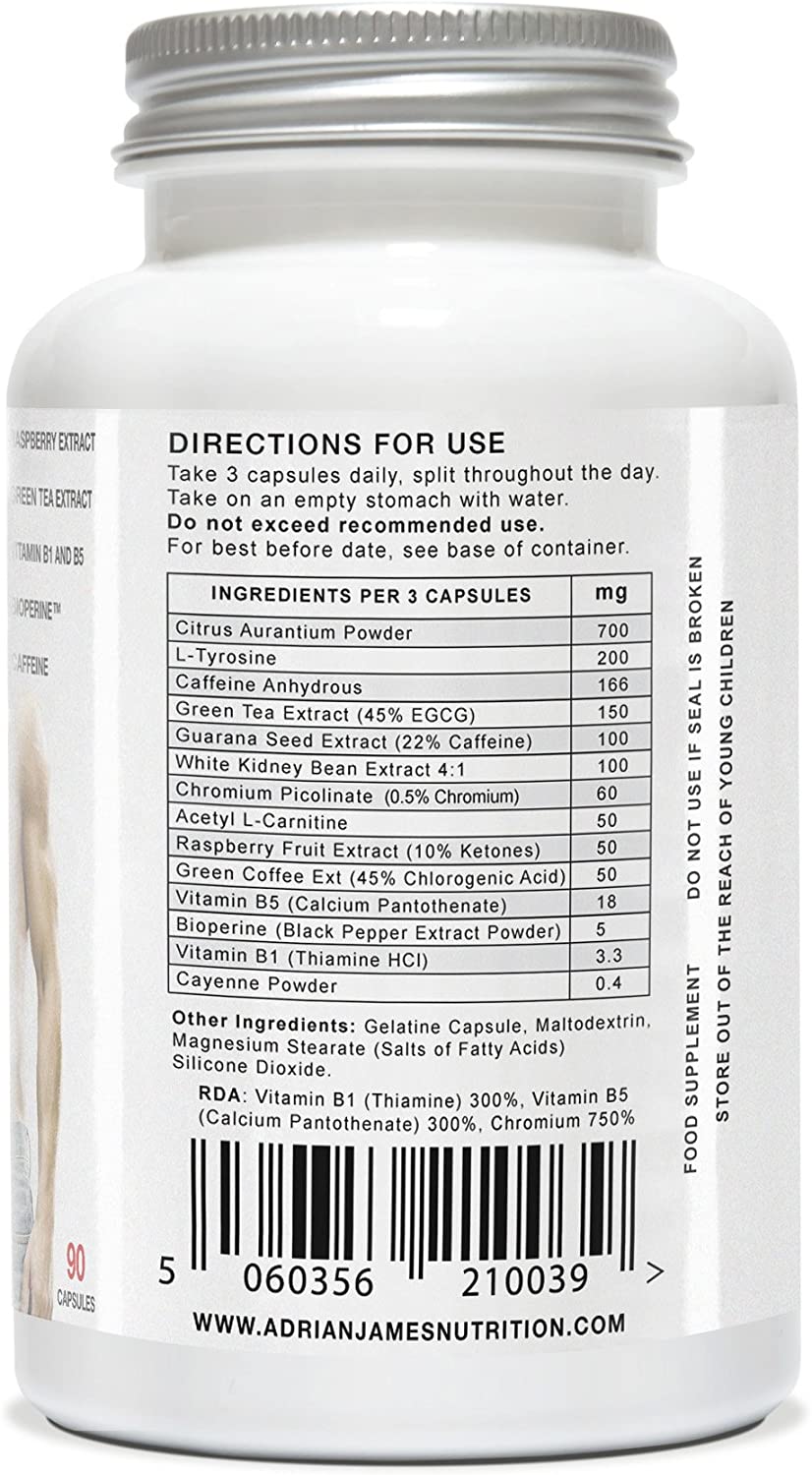 Adrian James Nutrition - Thermoblaze Fat Burners for Men & Women, Weight Loss Diet Pills & Appetite Suppressants, 90 Capsules - Image 3
