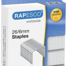 Rapesco S2662MA3 26/6 mm Galvanised Staples - Box of 2,000