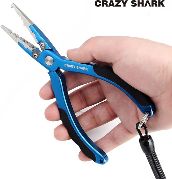 CrazyShark Professional Fishing Pliers Tungsten Carbide Cutters Split Ring Pliers Hook Remover Fish Holder - Image 4