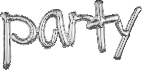 amscan 10118447 Silver Party Foil Phrase Balloon-1 PC