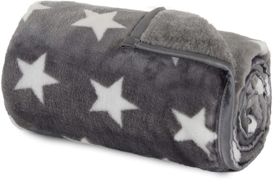 babybay cuddle blanket, dark grey stars white