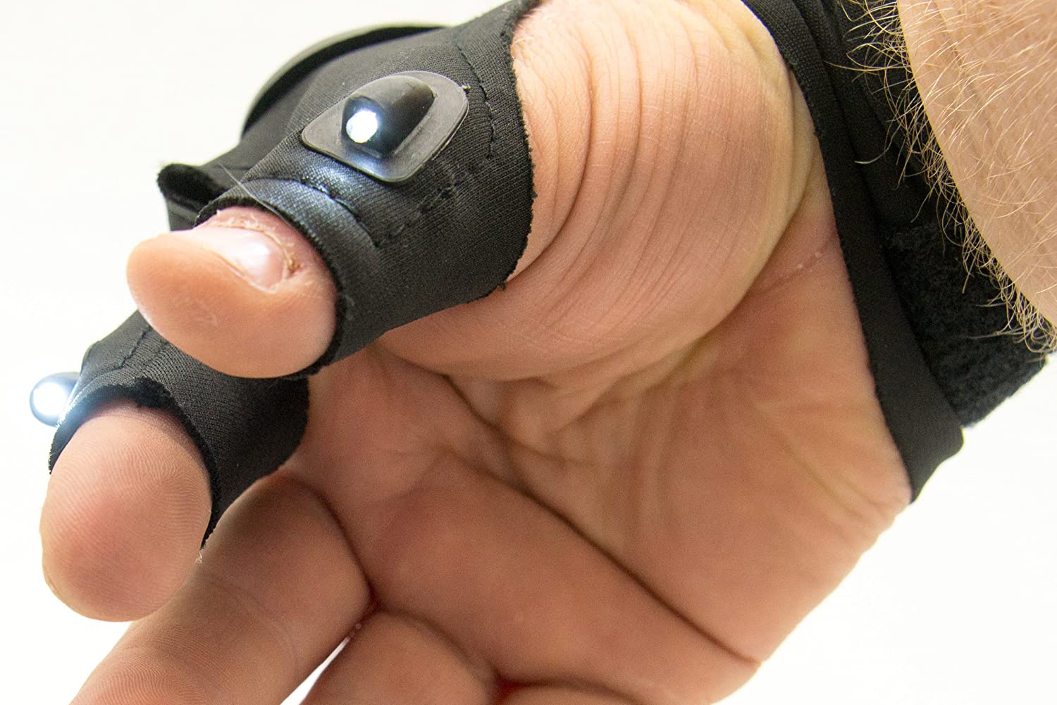 PROtastic® Fingerless Glove With LED Flashlight for Photographers Fishing, Hunting etc(1pc), Black - Image 2