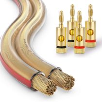 conecto OFC Professional Audio Speaker Cable, Cross Section 2 x 1.50mm² (99.9% OFC Full Copper 48 x 0.20 mm Wire)