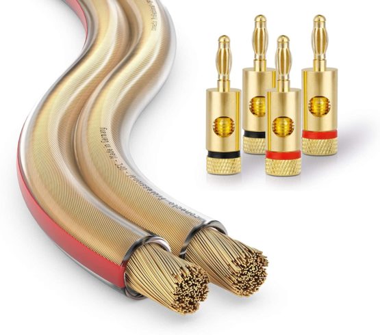 conecto OFC Professional Audio Speaker Cable, Cross Section 2 x 1.50mm² (99.9% OFC Full Copper 48 x 0.20 mm Wire)
