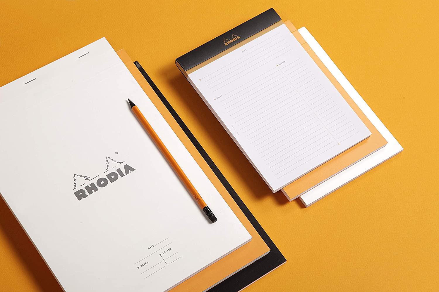 RHODIA 164009C, Stapled Notepad Meeting N°16 Black, A5, Pre-Printed Date/Notes/Action, 80 Detachable Sheets - Image 3