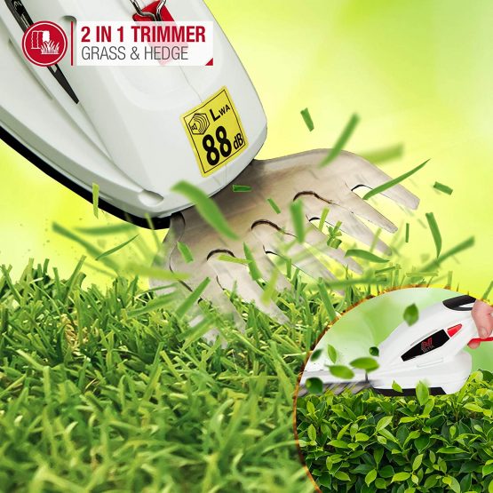 NETTA 7.2V Cordless 2 in 1 Lithium-Ion Grass and Hedge Trimmer, Edging and Shrub Shear - Handheld - Image 3