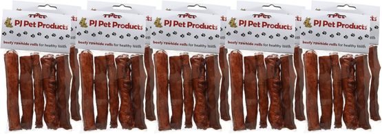 PJ Pet Poducts Beefy Rawhide Rolls 15 cm (50 Pieces x 22 g) - Image 4