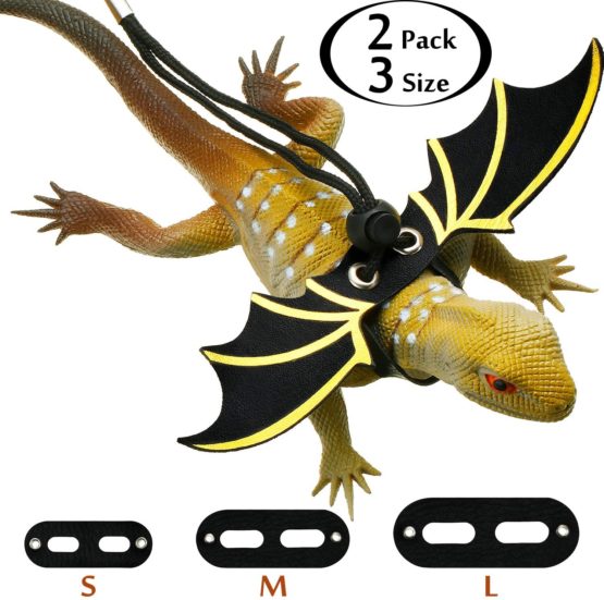 2 Sets Adjustable Lizard Leash Bearded Dragon Harness Safety Walking ...