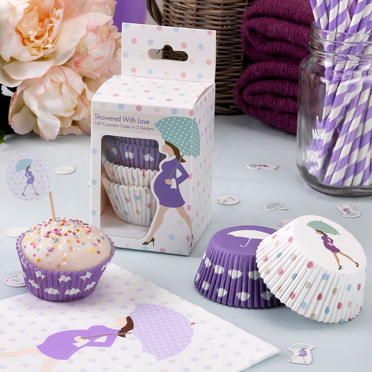 Neviti 677255 Showered with Love Cupcake Cases, Assorted - Image 3