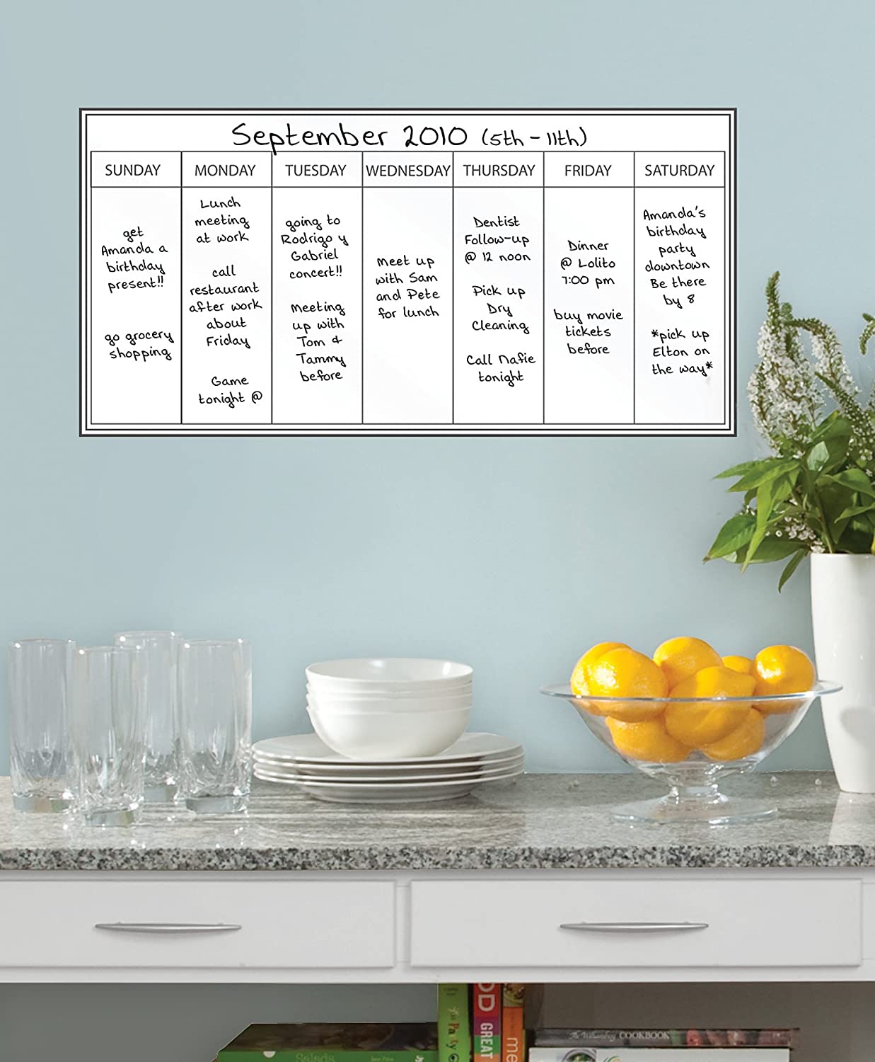 Wallpops 33 x 66 cm Self Adhesive Weekly Planner, White - Image 2