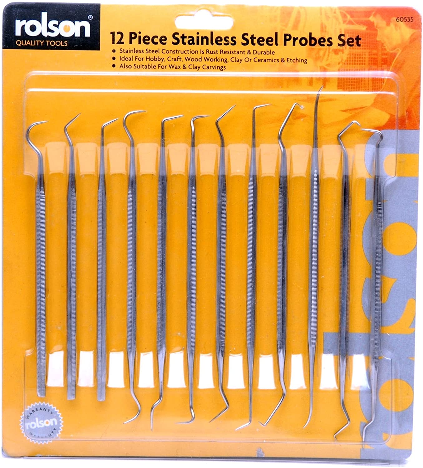Rolson 59136 12 pc Stainless Steel Probe Set, Silver, 12 Pieces - Image 3