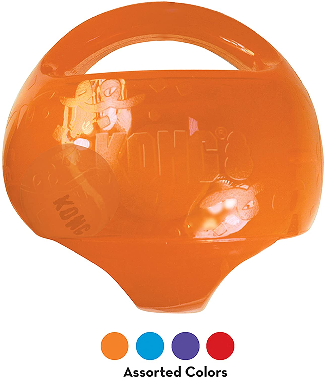 KONG Jumbler Ball - Fetch Toy with Tennis Ball For Dogs and Puppies - For Medium/Large Dogs, Blue, Red or Orange - Image 4