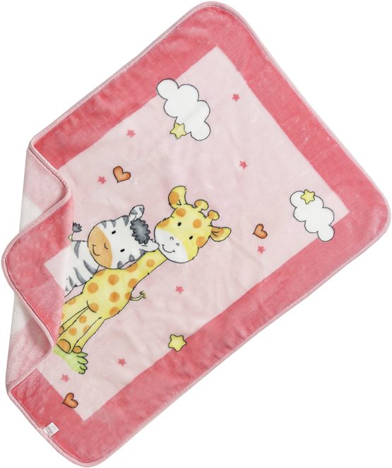 Baby Elegance Jungle Buddies Spanish Blanket (80 x 110 cm, Pink)