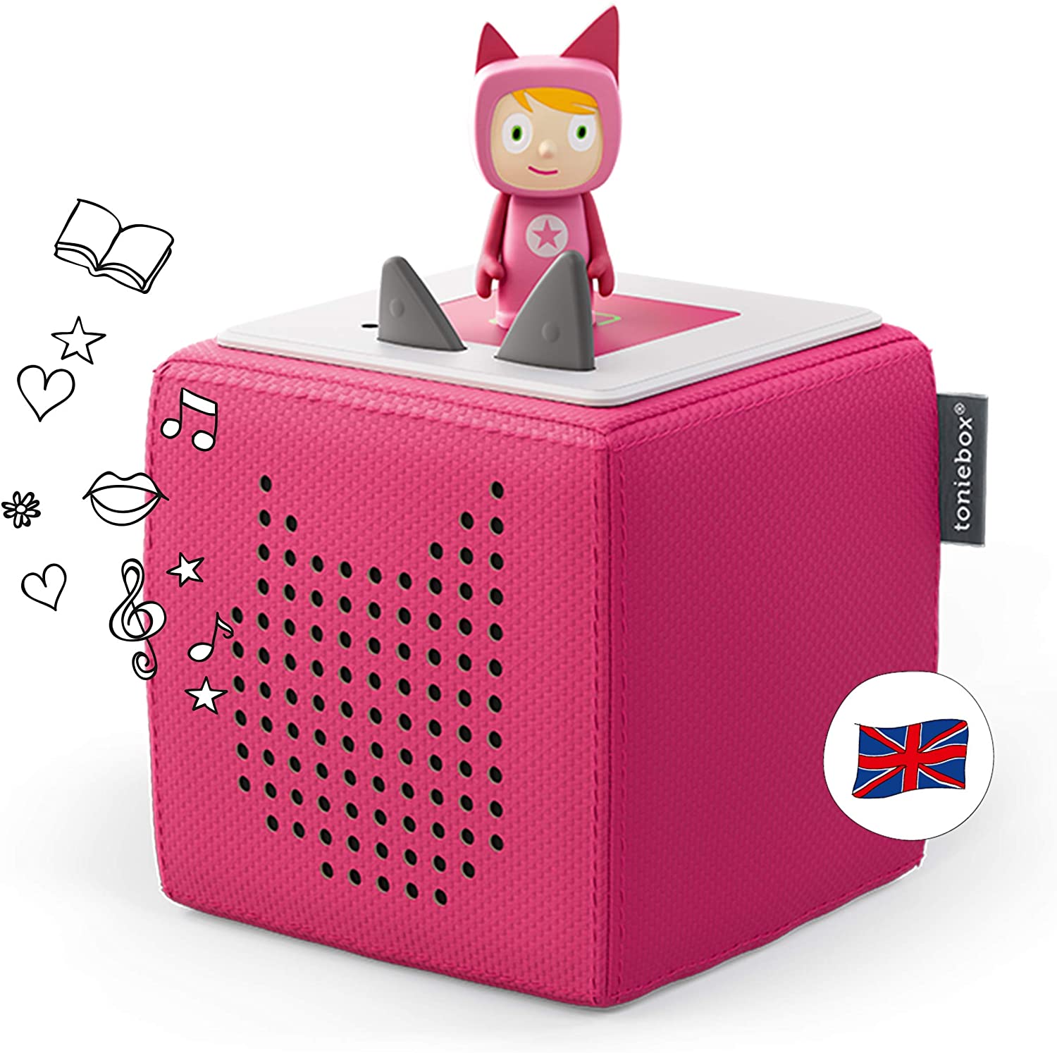 tonies Toniebox 1 Wireless Musical Storybox Starter Set, including 1 Creative, Pink, 12 x 12 x 12 centimeters
